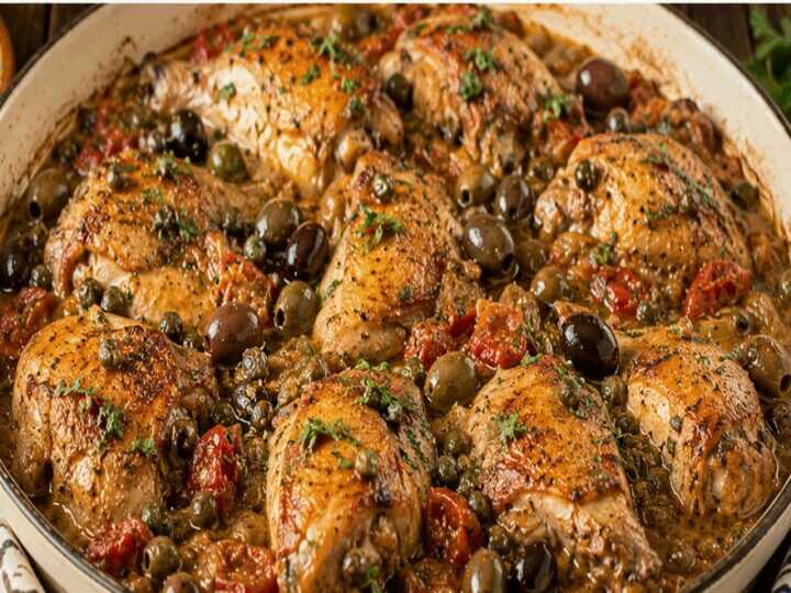 Pollo alla Messinese con Olive e Capperi – Sicilia