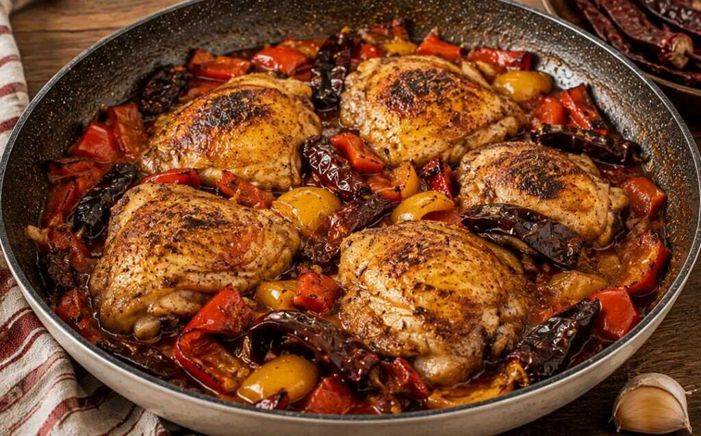 Pollo alla potentina con peperoni cruschi: la ricetta lucana ricca e profumata