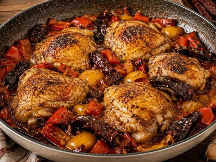 Pollo alla potentina con peperoni cruschi: la ricetta lucana ricca e profumata