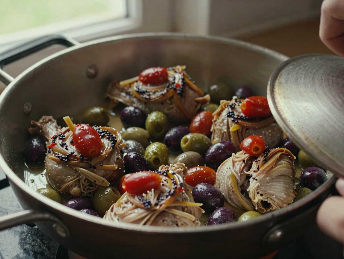 Cuocere in padella — Pollo alle Olive e Pomodorini in Padella