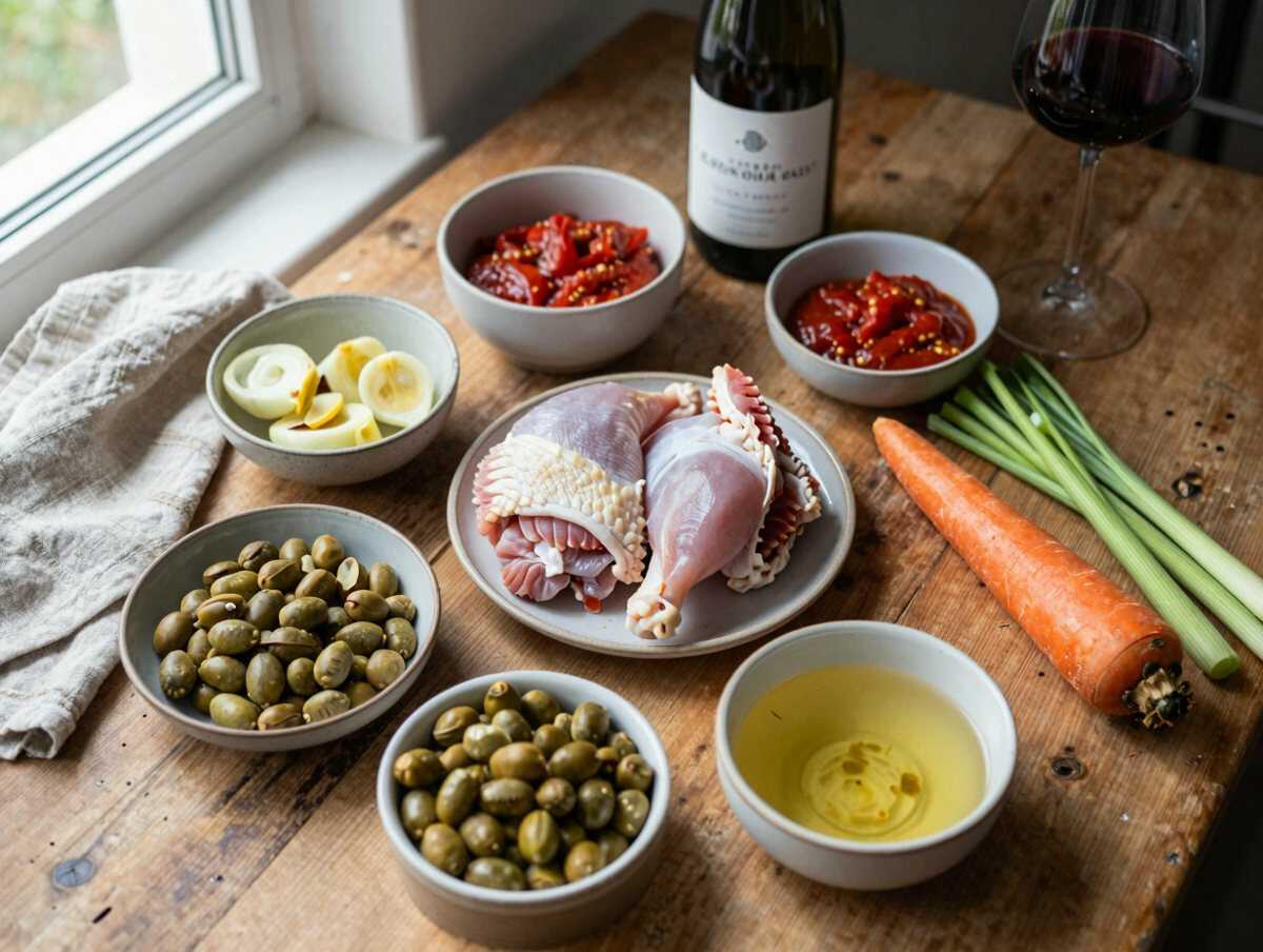 Gli ingredienti per Pollo con Piselli in Umido Leggero