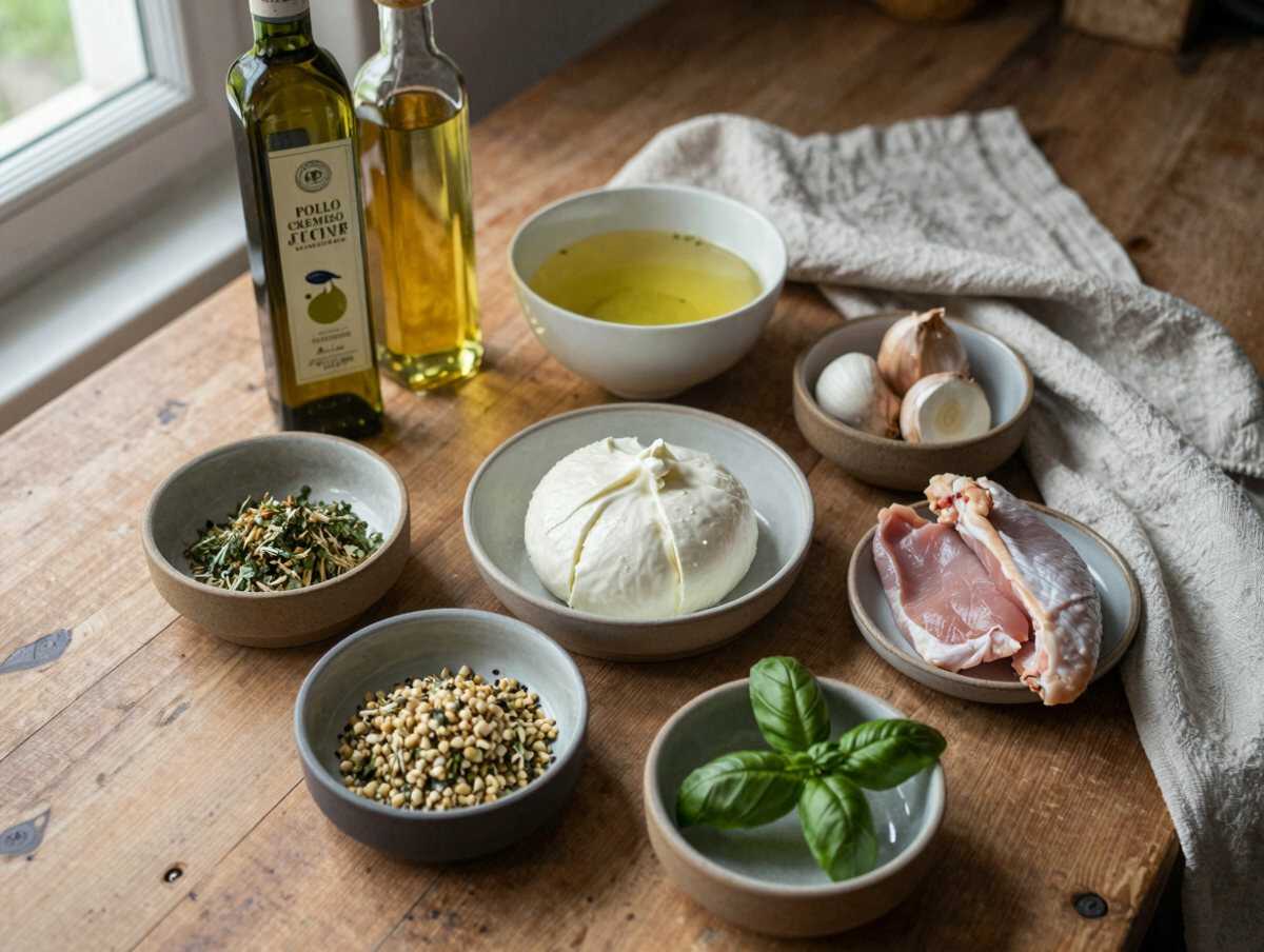 Gli ingredienti per Pollo Cremoso alla Ricotta e Erbe Fresche