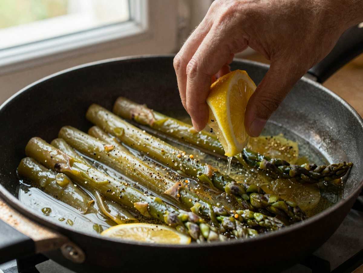 Aggiungi gli asparagi — Pollo e Asparagi in Padella con Limone