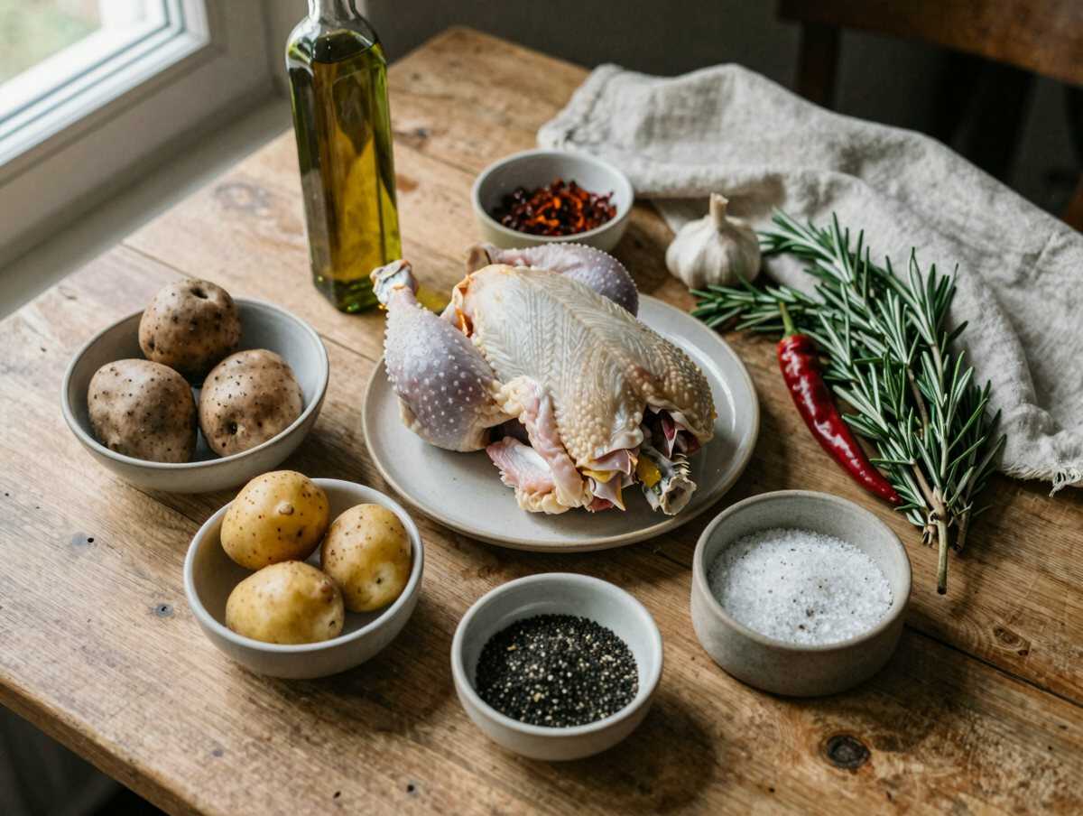 Gli ingredienti per Pollo e Patate Dolci al Rosmarino