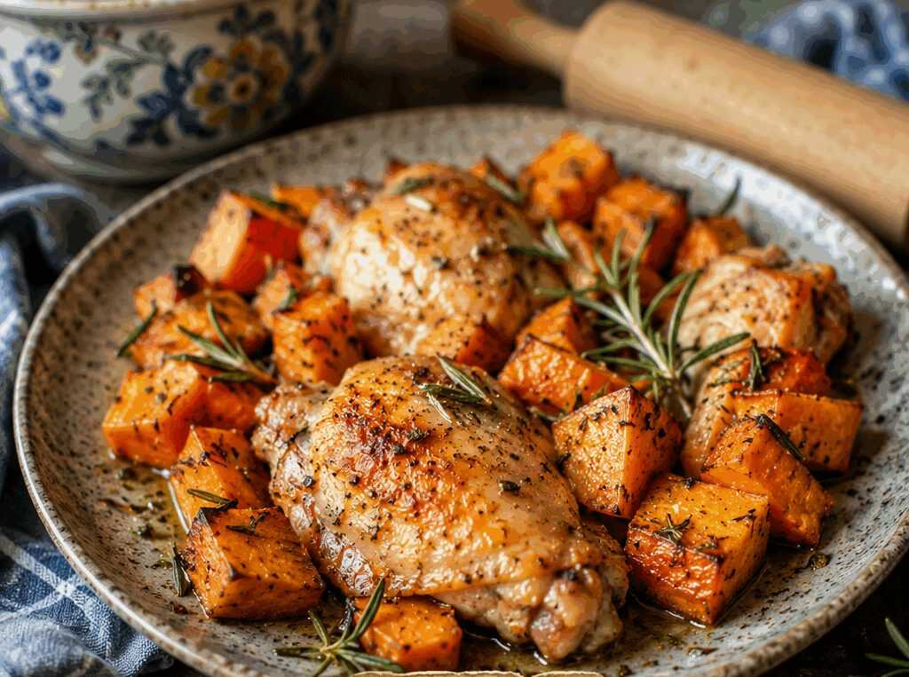 Pollo e Patate Dolci al Rosmarino