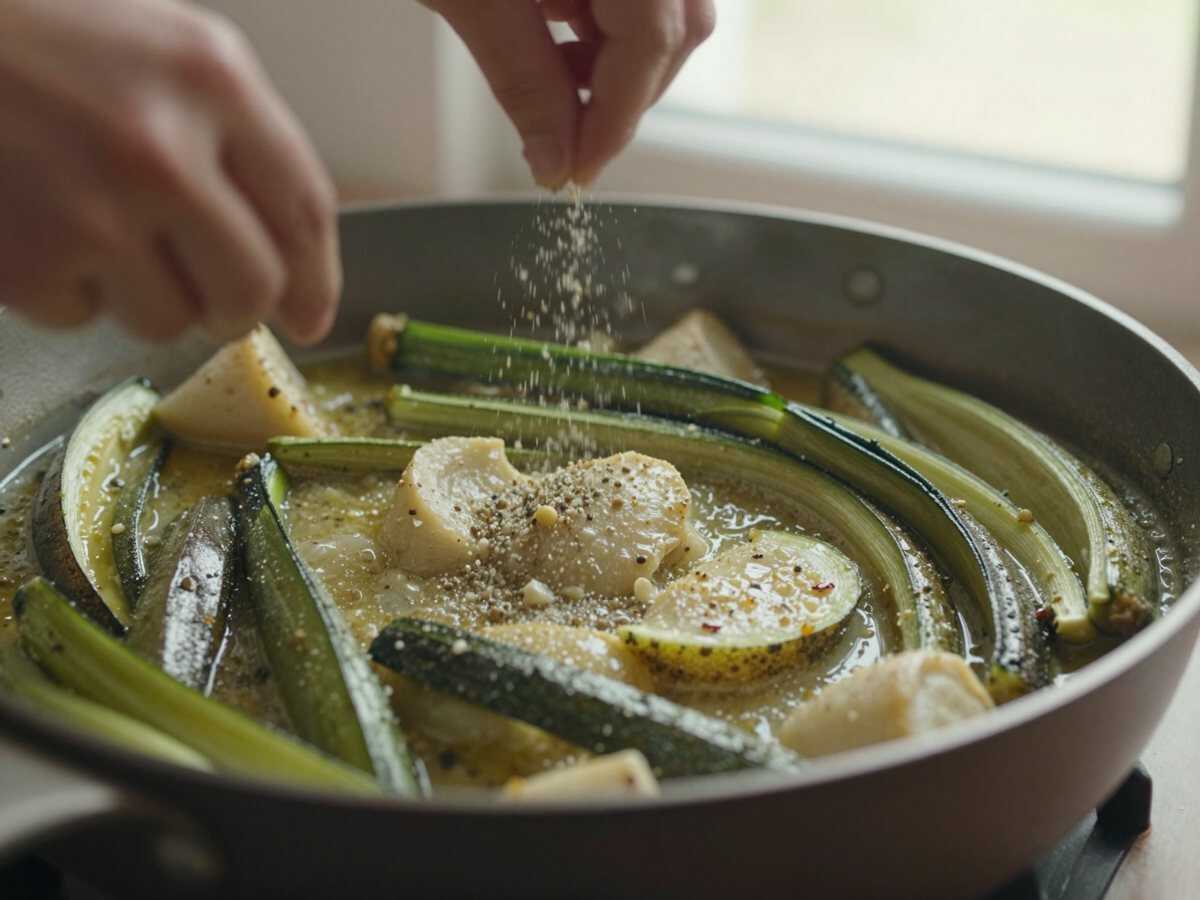 Aggiungi le zucchine — Pollo e Zucchine in Padella Veloce