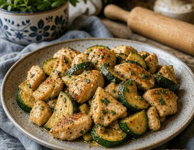 Pollo e Zucchine in Padella Veloce
