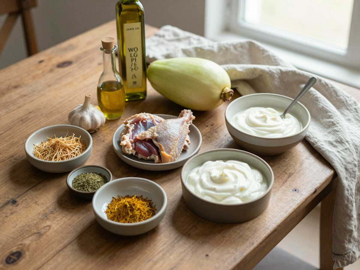 Gli ingredienti per Pollo Korma Leggero allo Yogurt