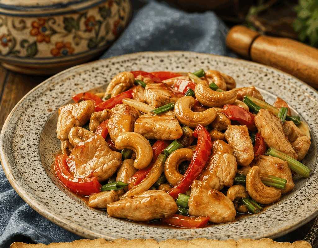 Pollo Saltato con Anacardi e Verdure
