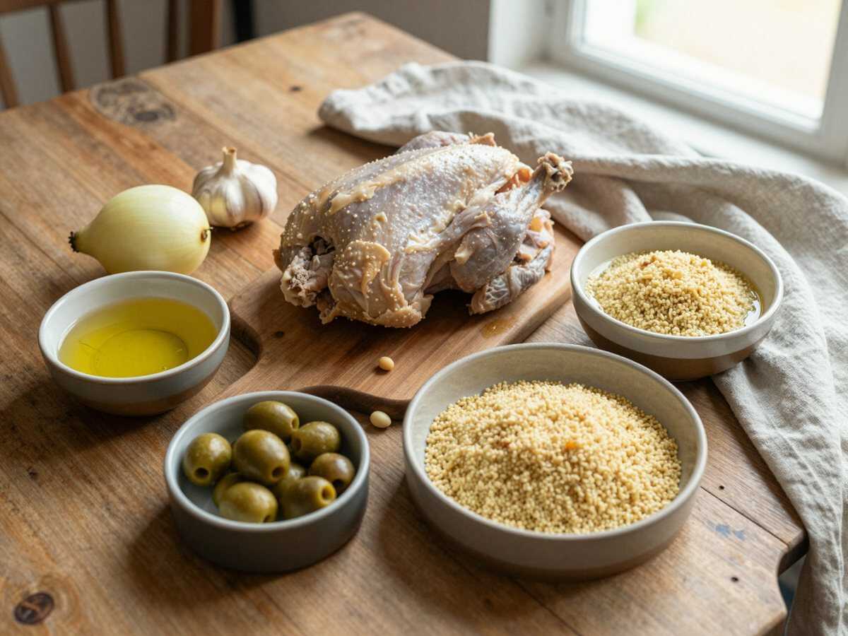 Gli ingredienti per Pollo Speziato alla Marocchina con Cous Cous