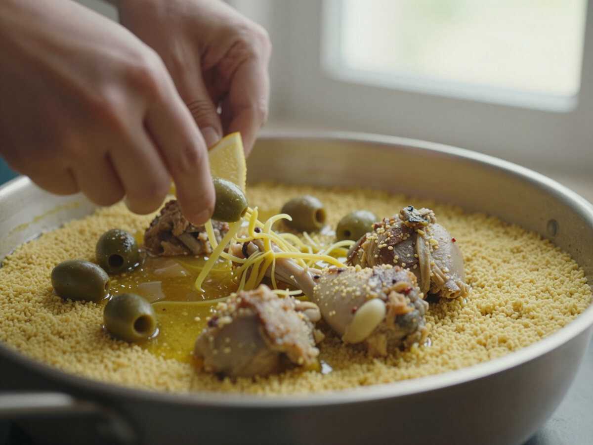 Cuocere il pollo speziato — Pollo Speziato alla Marocchina con Cous Cous