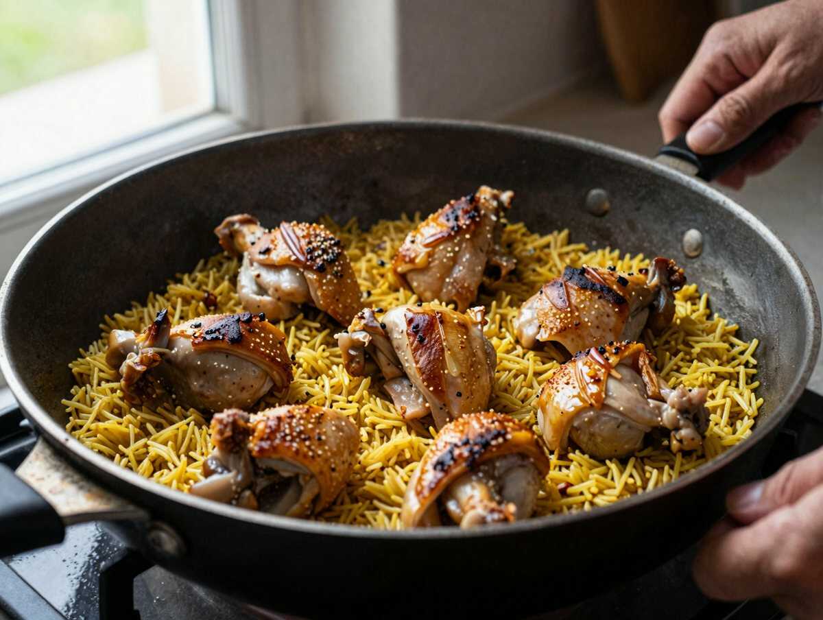 Rosolare il pollo — Pollo Teriyaki con Riso Basmati