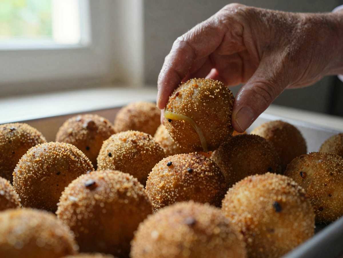 Formare le polpette — Polpette di melanzane alla siciliana che profumano di domenica dalla nonna
