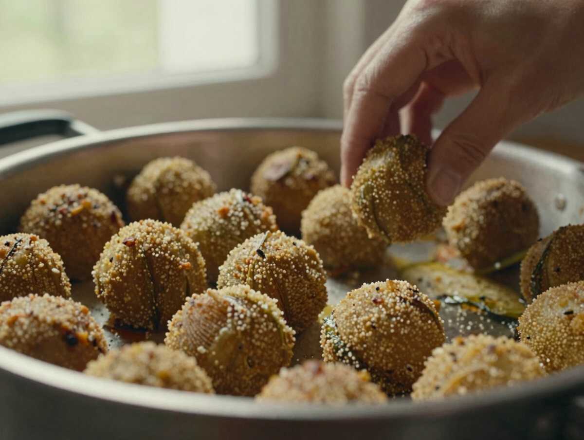 Un passaggio della preparazione — Polpette di Melanzane alla Siciliana