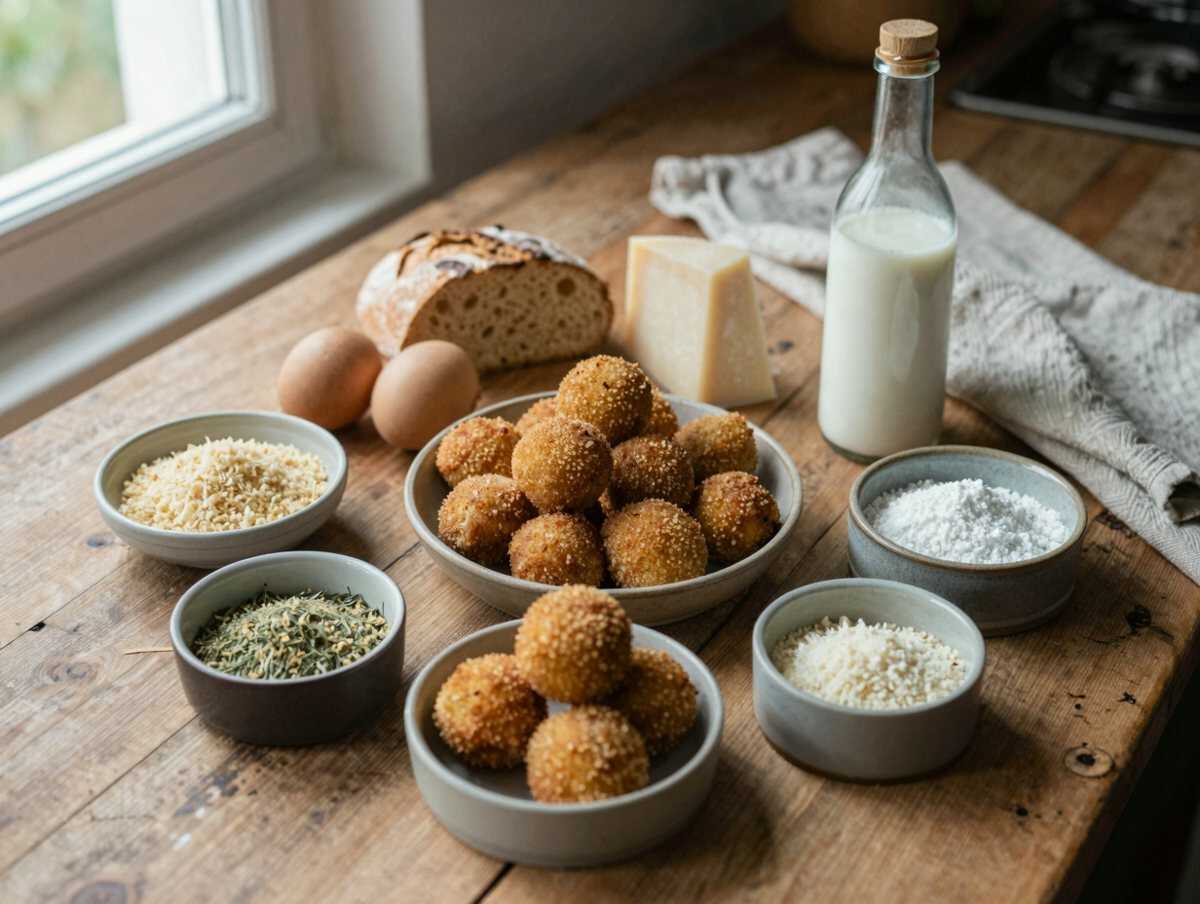 Gli ingredienti per Polpette di pane alla napoletana al sugo, il secondo della domenica senza carne