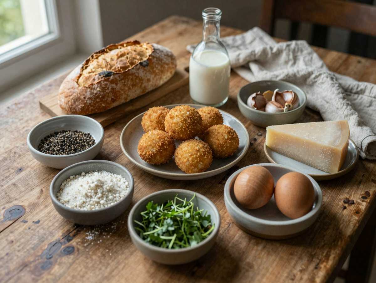 Gli ingredienti per Polpette di pane alla napoletana per l’apericena: pronte in mezz’ora, dosi per sei