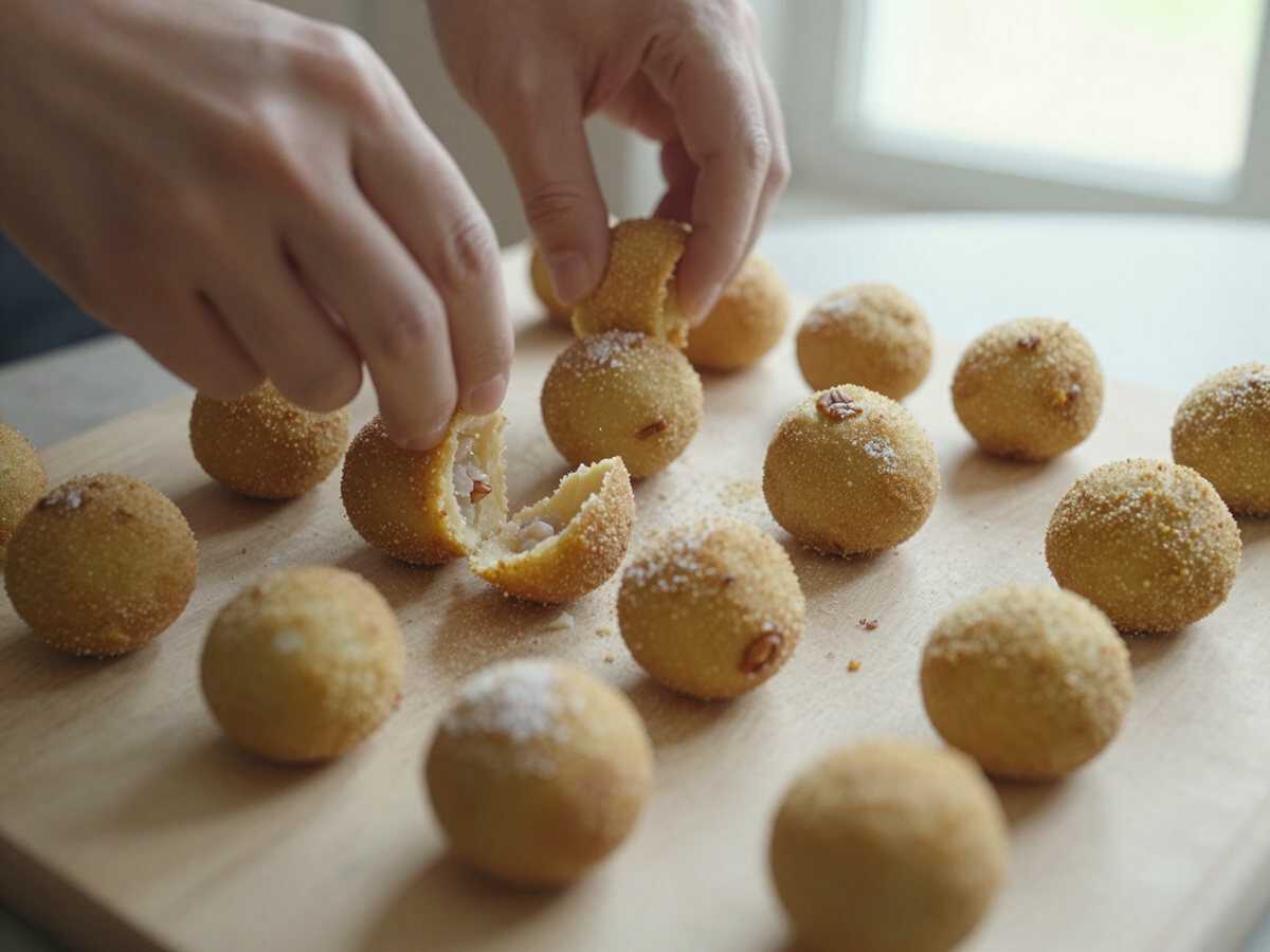 Formare le polpette — Polpette di pane alla napoletana per l’apericena: pronte in mezz’ora, dosi per sei