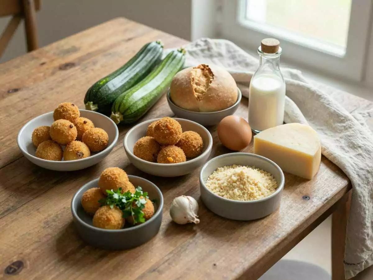 Gli ingredienti per Polpette di Pollo e Zucchine al Sugo