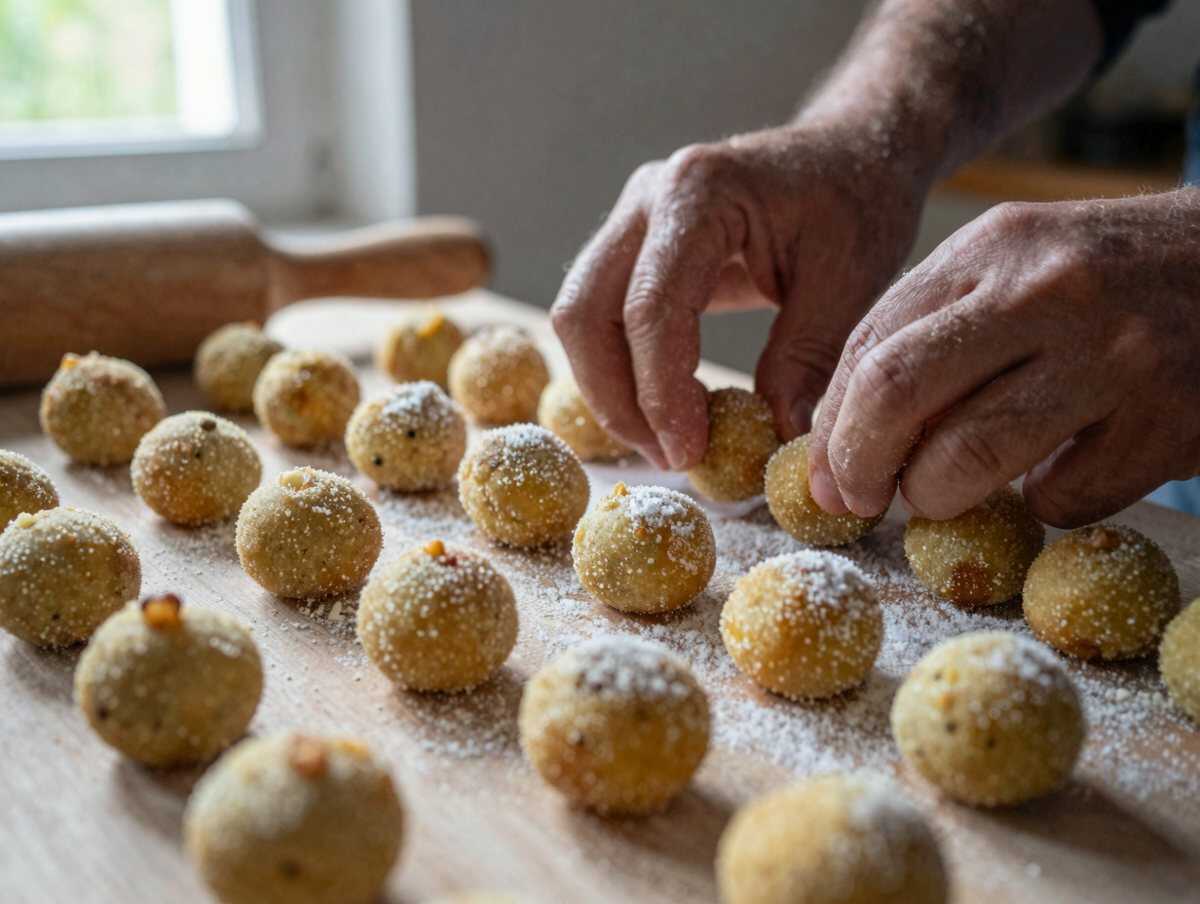 4. Formare le polpette — Polpette di Ricotta e Spinaci: la Ricetta Soffice e Sfiziosa Dorata Fuori e Morbida Dentro