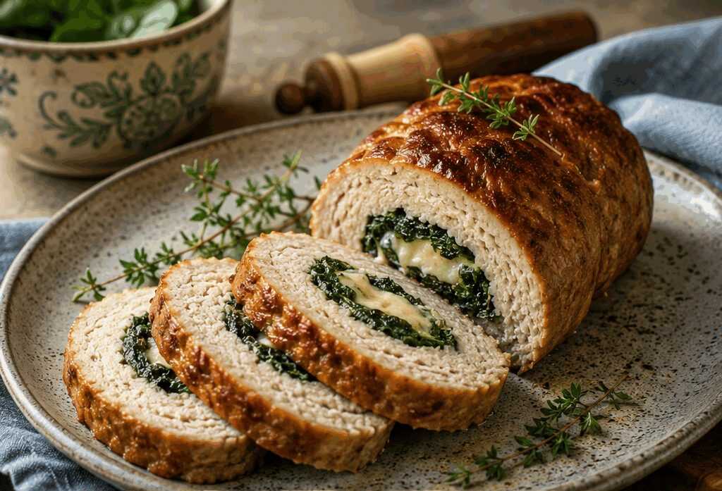 Polpettone di Tacchino Ripieno di Spinaci