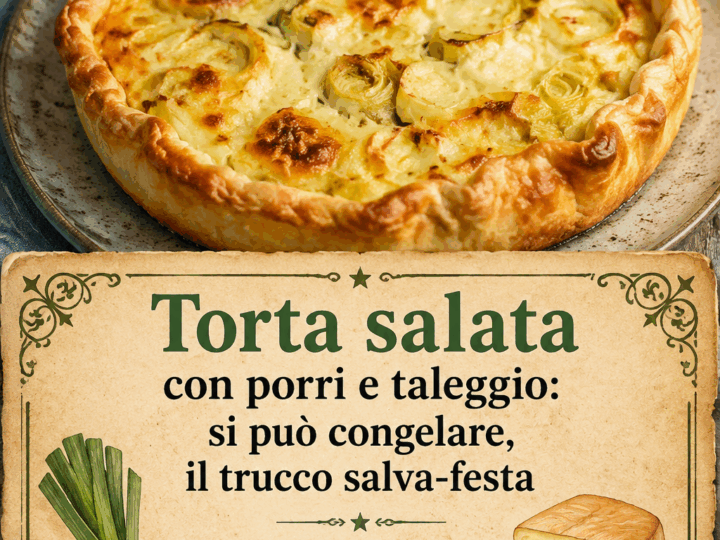 Torta salata con porri e taleggio: si può congelare, il trucco salva-festa