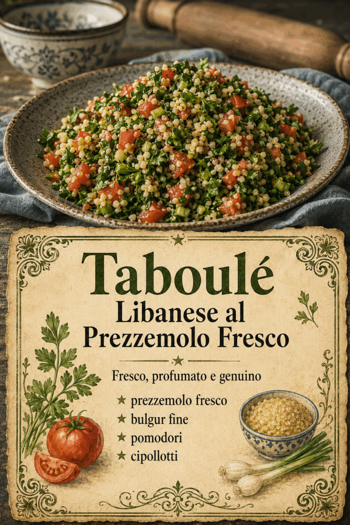 Taboulé Libanese al Prezzemolo Fresco