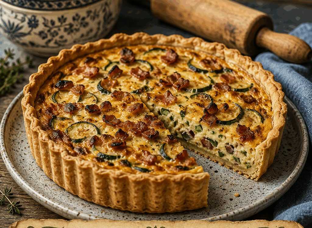 Quiche con zucchine e pancetta croccante, come in rosticceria ma fatta in casa
