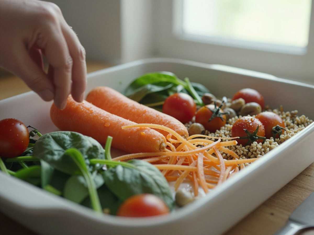 Tagliare le verdure — Quinoa Bowl con Ceci Croccanti al Forno