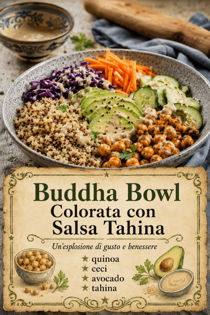 Buddha Bowl Colorata con Salsa Tahina