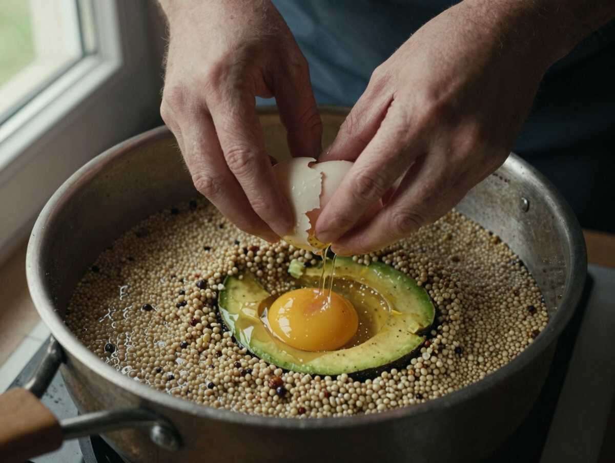 Fare le uova in camicia — Quinoa con Avocado e Uovo in Camicia