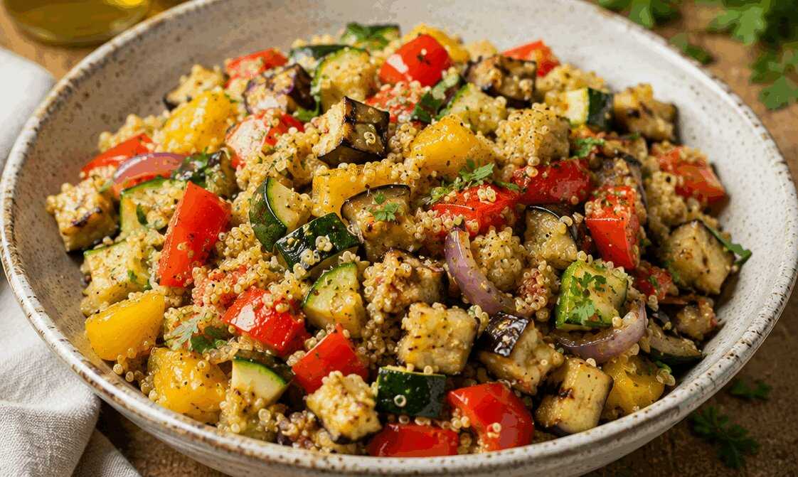Quinoa con Verdure Grigliate: la Ricetta Light Colorata e Completa Pronta in 25 Minuti