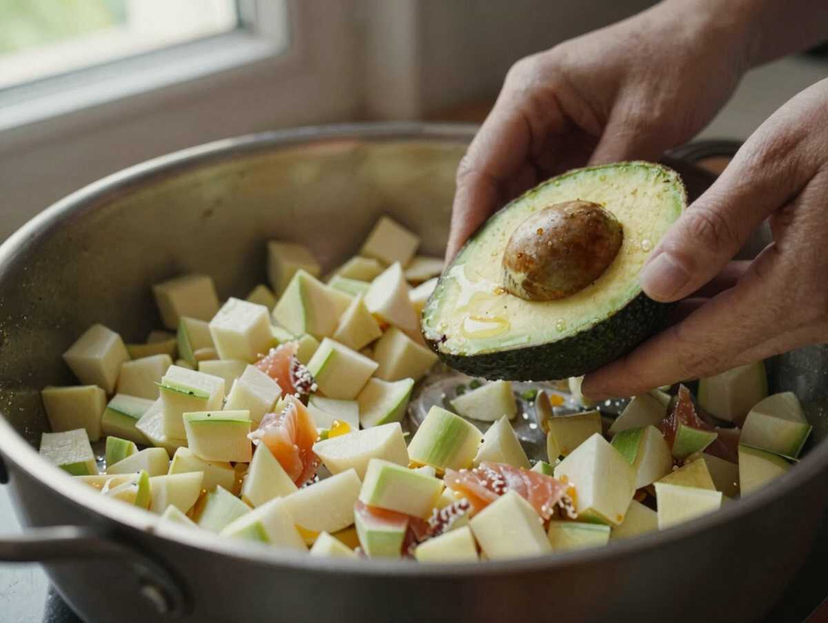 Preparare il condimento — Quinoa Fredda con Salmone Affumicato