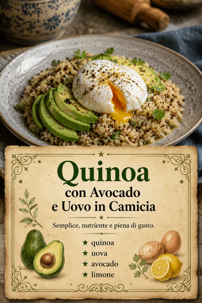 Quinoa con Avocado e Uovo in Camicia
