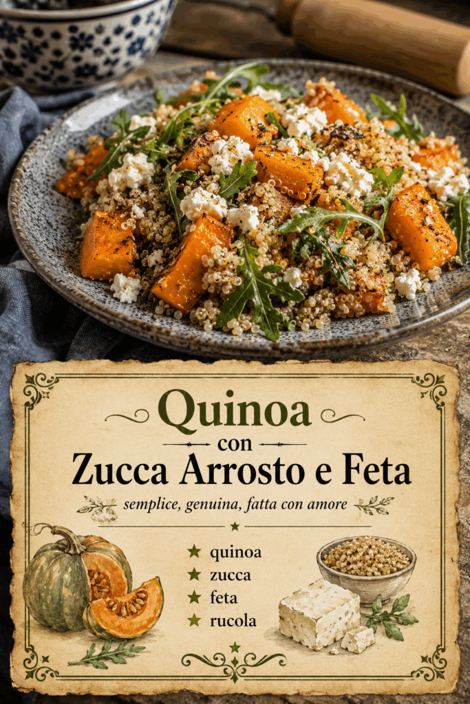 Quinoa con Zucca Arrosto e Feta