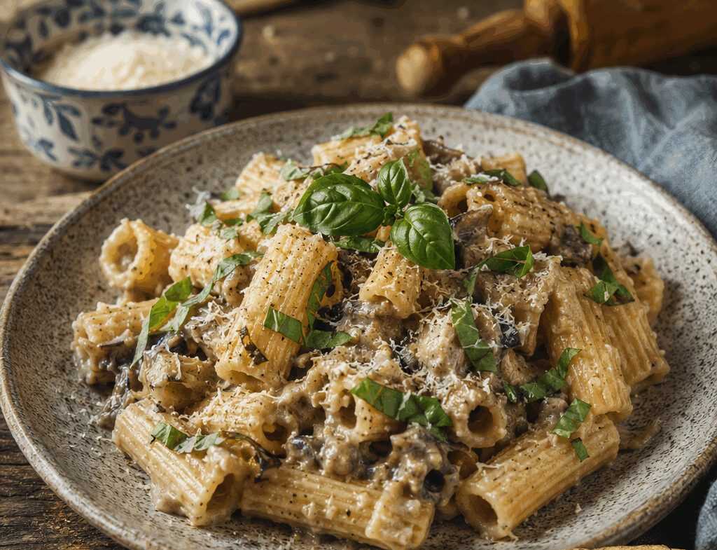 Rigatoni alla Crema di Melanzane Affumicata
