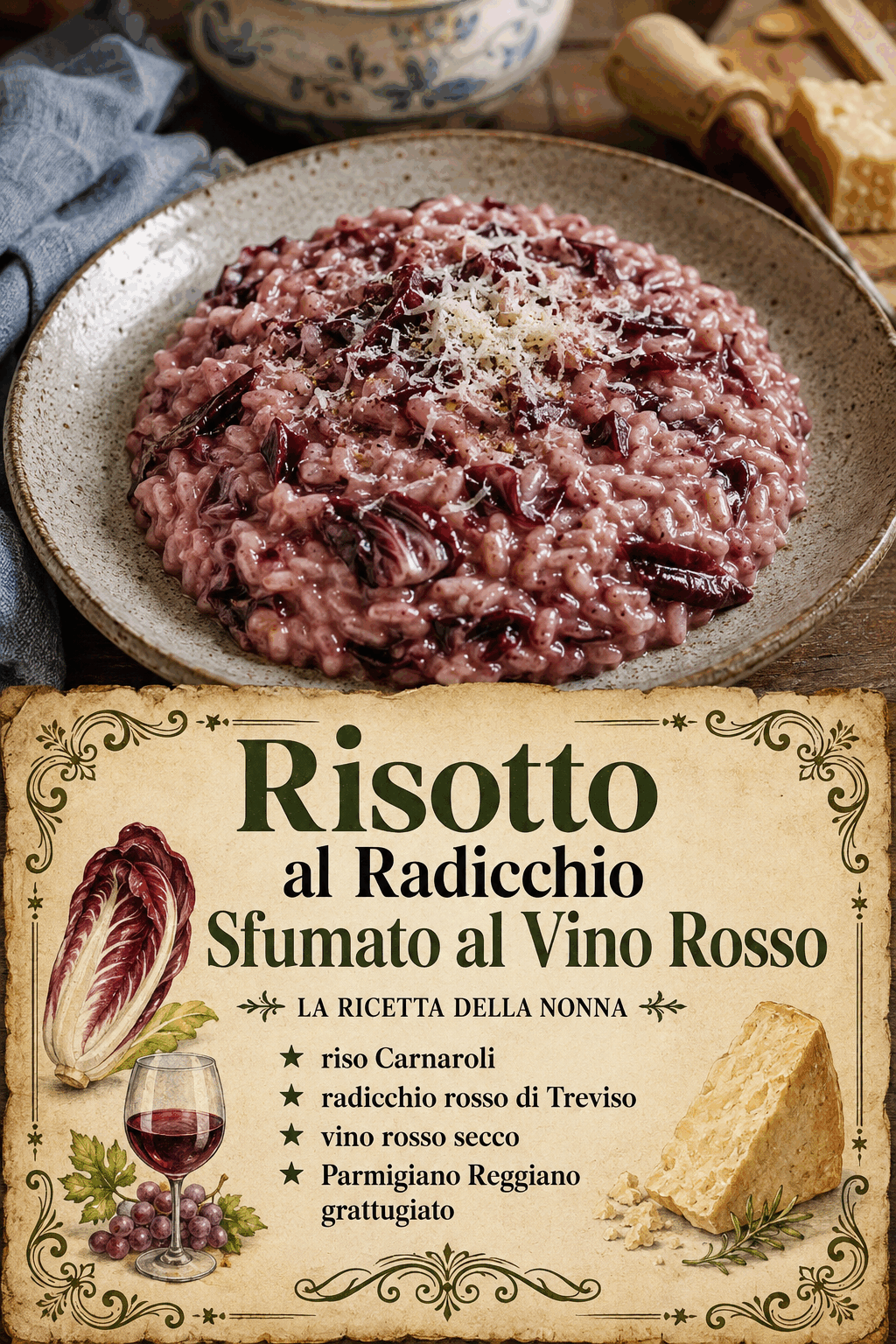 Risotto al Radicchio Sfumato al Vino Rosso