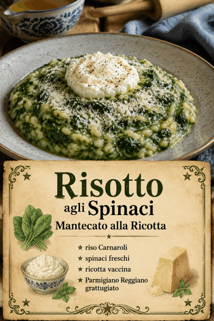 Risotto agli Spinaci Mantecato alla Ricotta