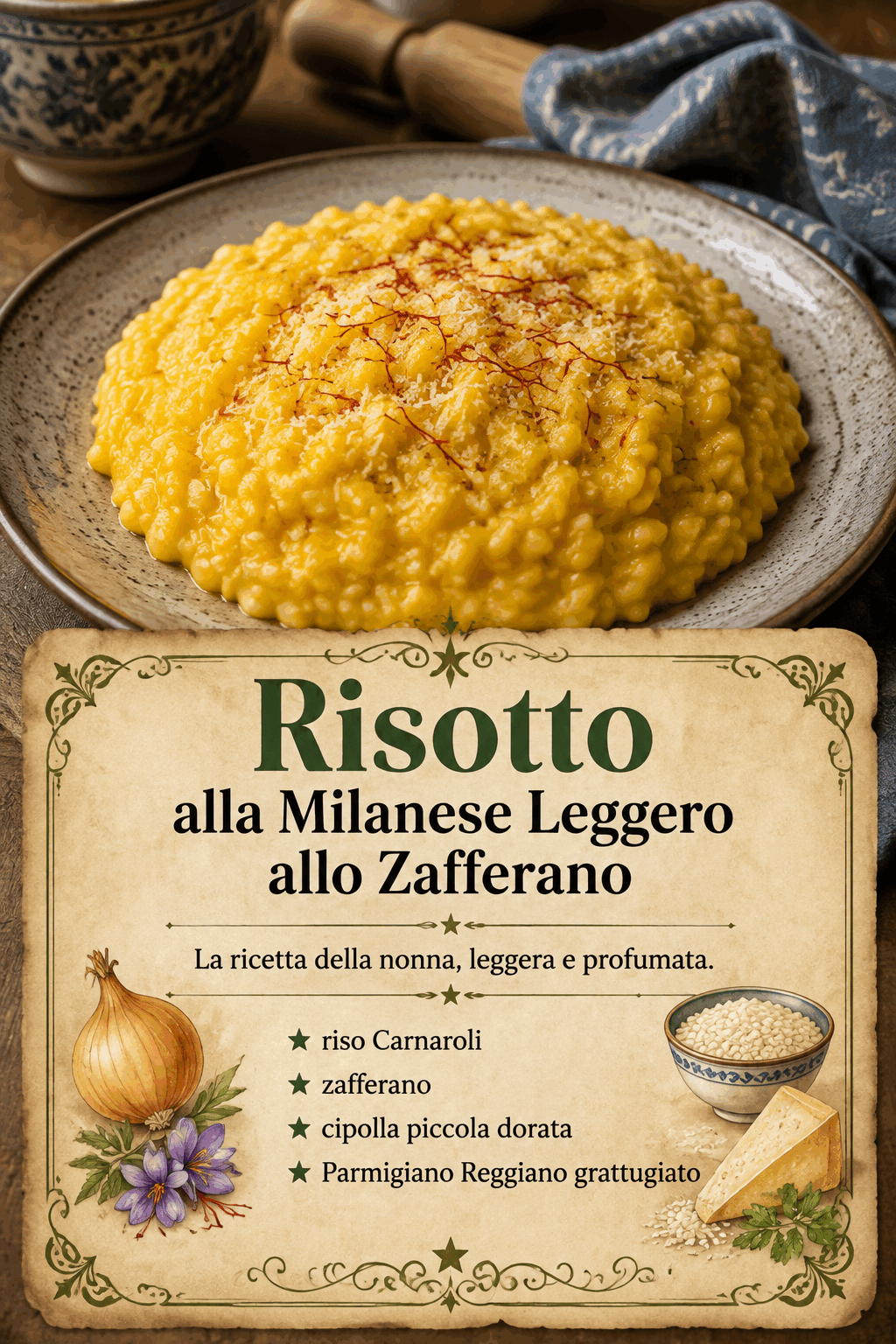 Risotto alla Milanese Leggero allo Zafferano