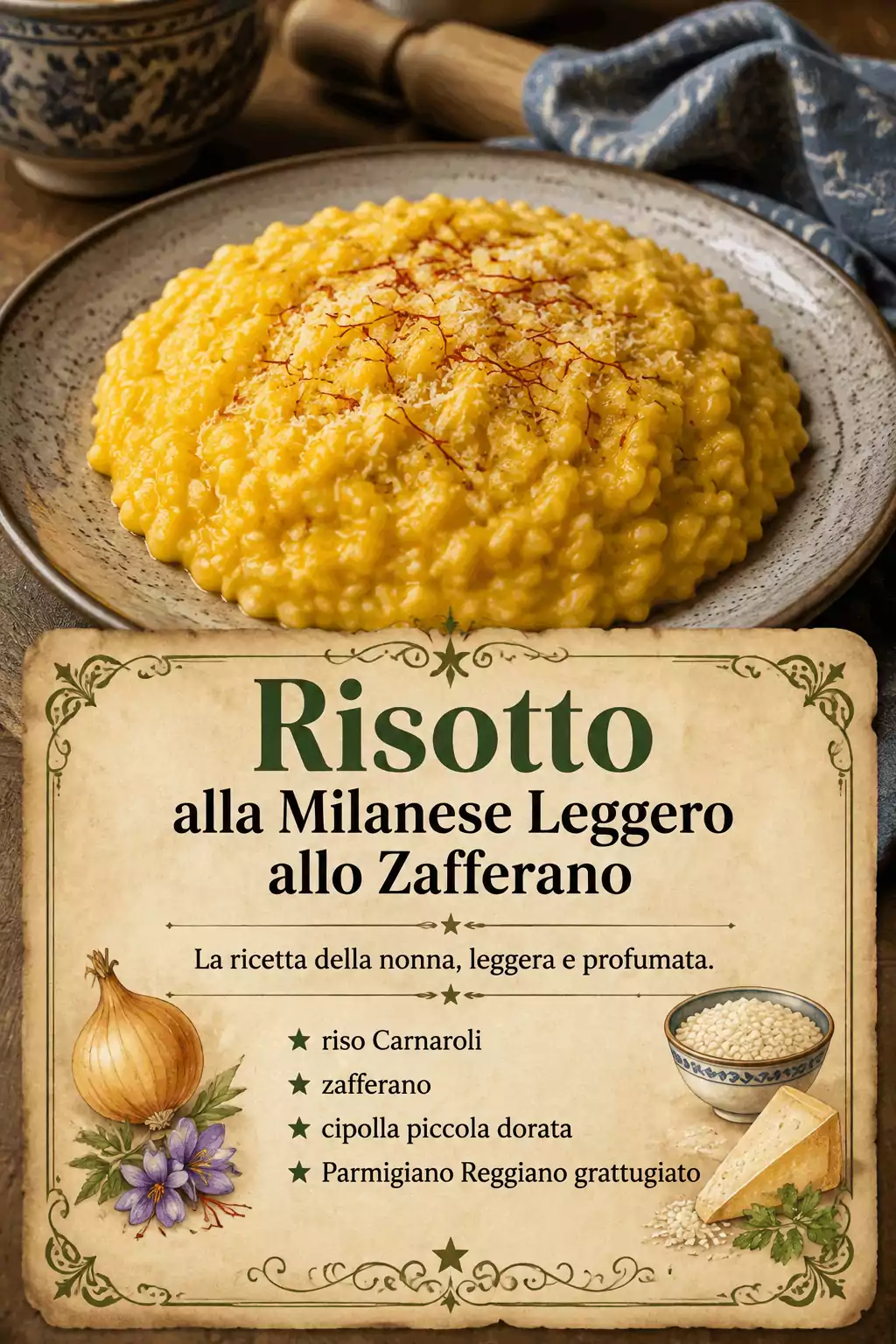 Risotto alla Milanese Leggero allo Zafferano