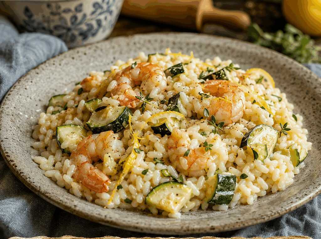 Riso al Limone con Gamberi e Zucchine
