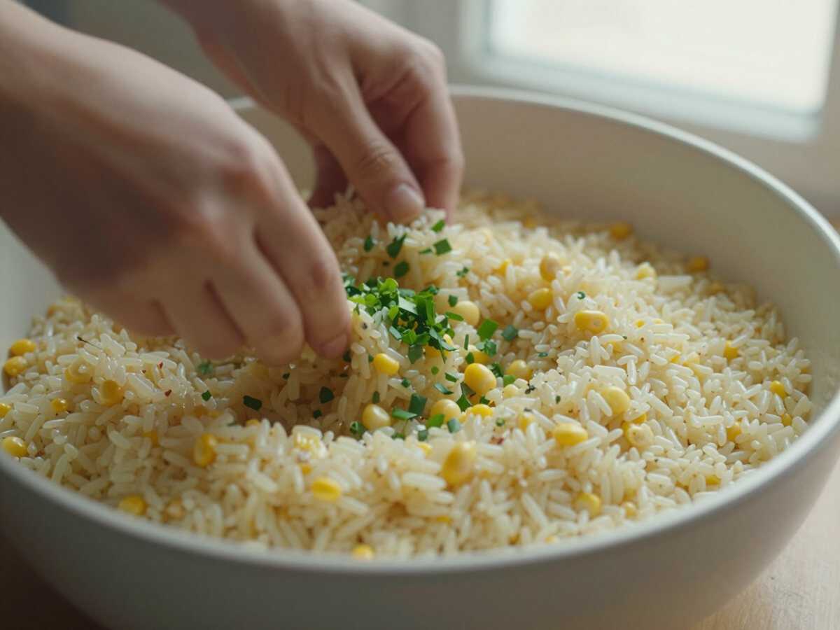 4. Unisci tutto — Riso Basmati con Tonno e Mais: la Ricetta Semplice e Completa Pronta in 20 Minuti