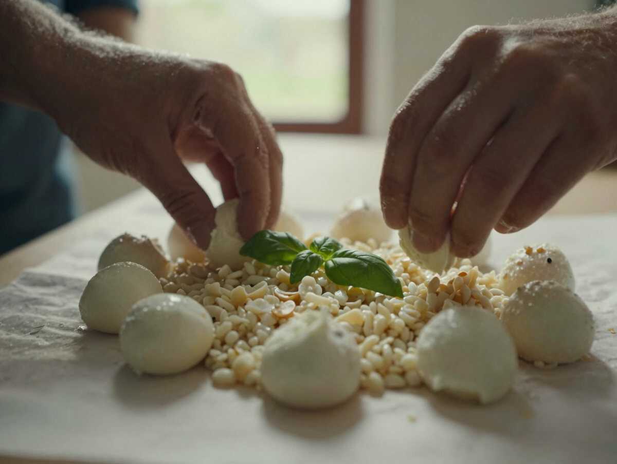 Aggiungere mozzarella e basilico — Riso Freddo alla Pizzaiola