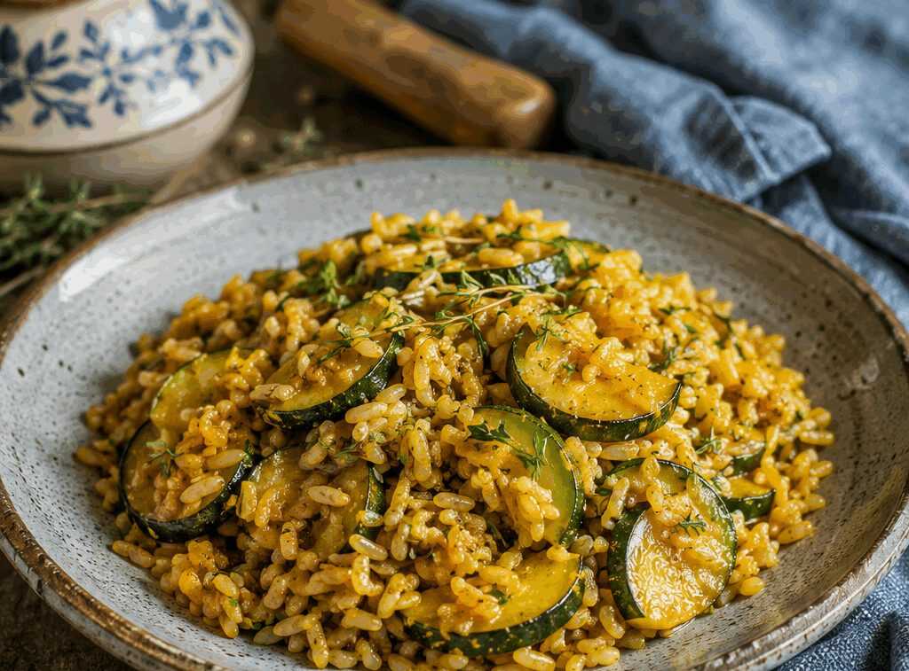 Riso Integrale con Zucchine e Curcuma