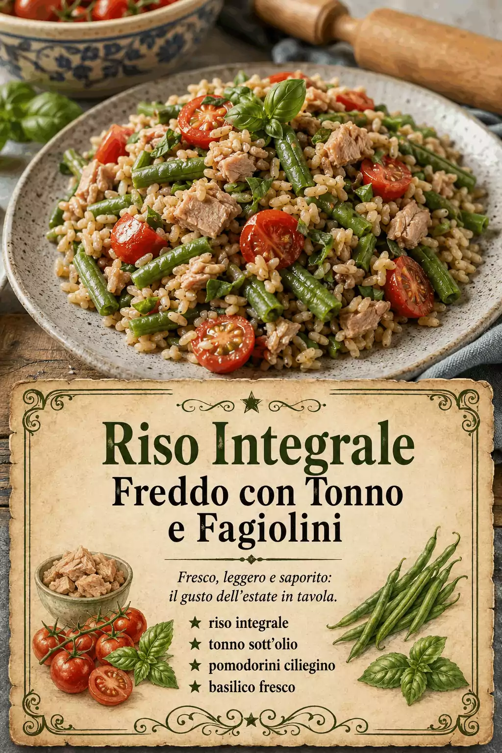 Riso Integrale Freddo con Tonno e Fagiolini
