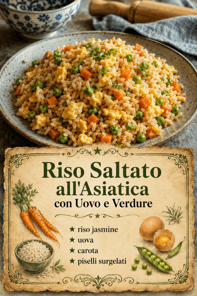 Riso Saltato all’Asiatica con Uovo e Verdure
