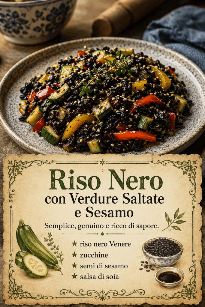Riso Nero con Verdure Saltate e Sesamo