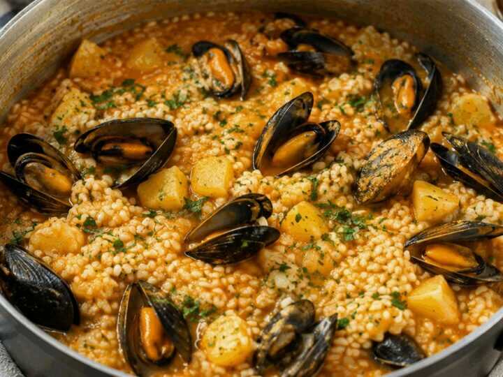Riso, patate e cozze alla barese: la tradizionale tiella pugliese