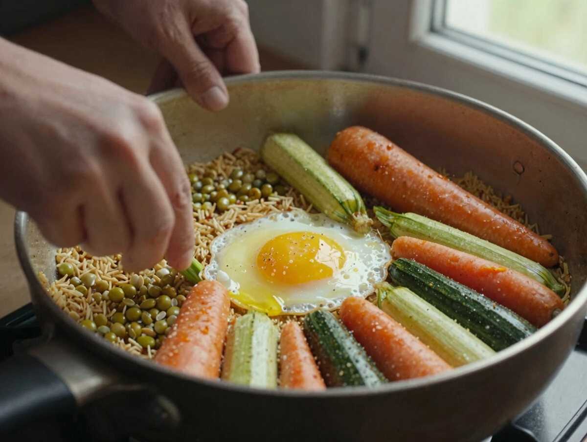 Salta le verdure — Riso Saltato all’Asiatica con Uovo e Verdure