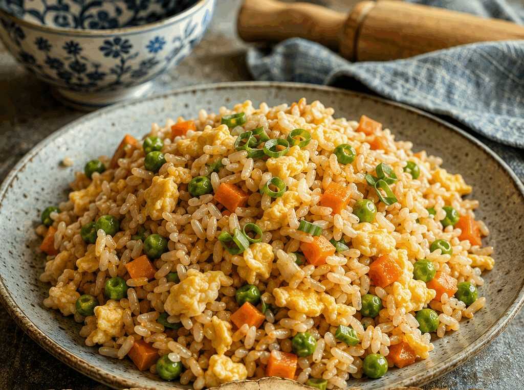 Riso Saltato all’Asiatica con Uovo e Verdure