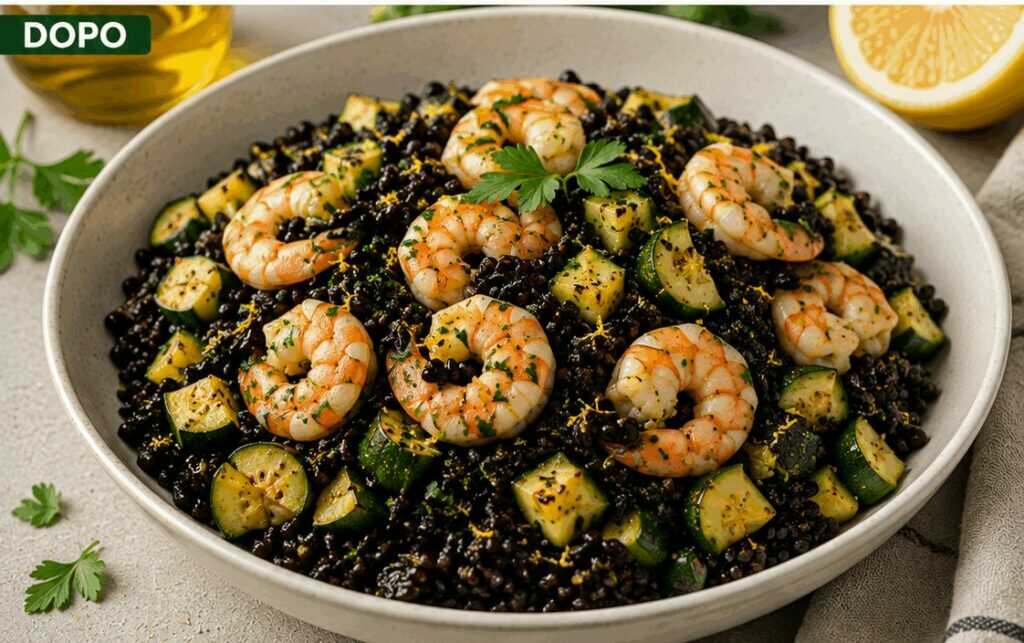 Riso Venere con Gamberi e Zucchine: la Ricetta Elegante e Leggera Perfetta per Ogni Stagione
